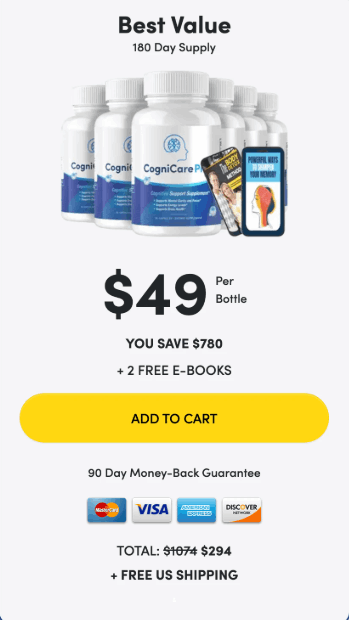 CogniCare Pro six bottle pack with free shipping